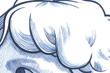 Close up detail of 451 portrait of Alfie