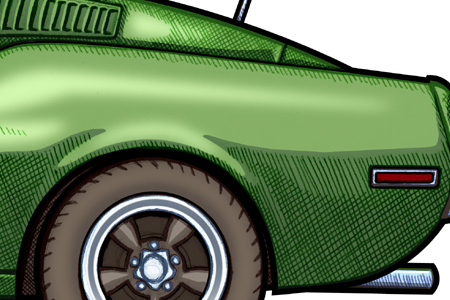 Close up detail of 451 picture of a Ford Mustang GT Fastback