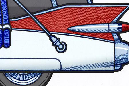 Close up detail of 451 picture of a detail of a 1959 Cadillac Miller-Meteor