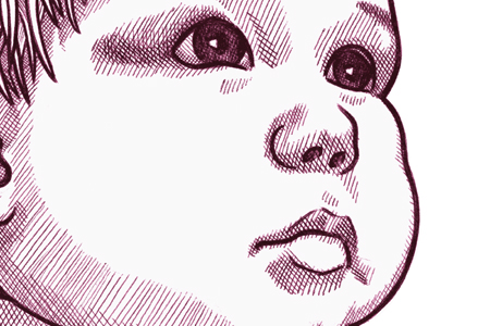 Close up detail of 451 portrait of Alfie