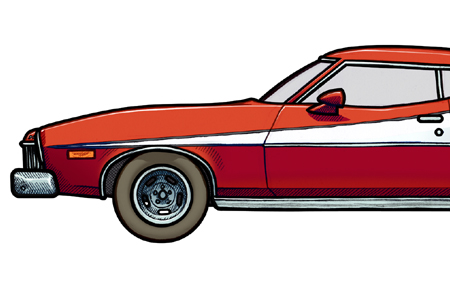 Close up detail of 451 picture of a Ford Gran Torino