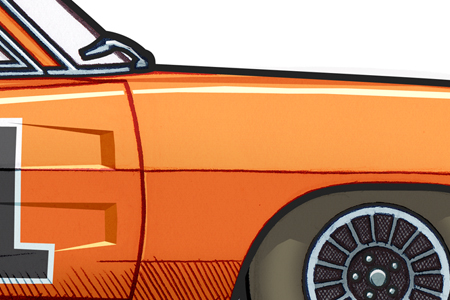 Close up detail of a 1969 Dodge Charger