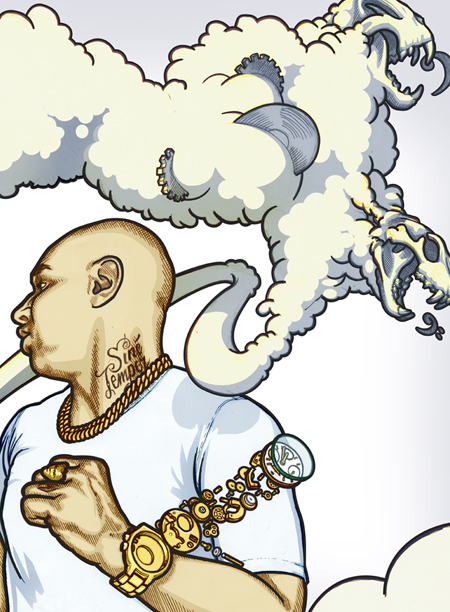 Close up detail of 451 Portrait of Goldie