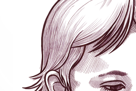 Close up detail of 451 portrait of Tegan