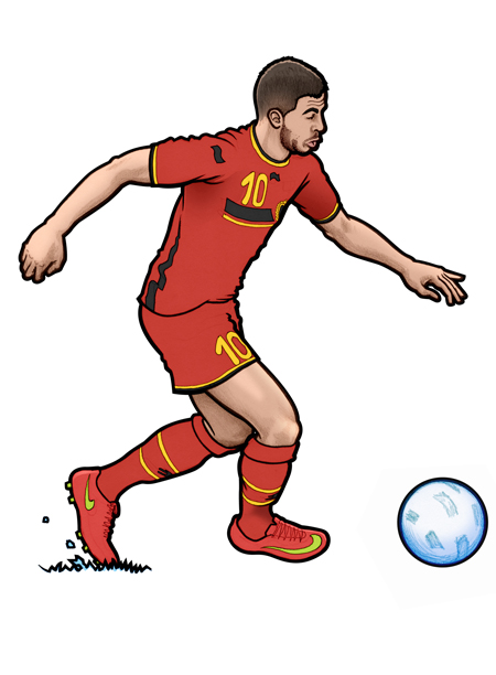 451 illustration of Belgium and Chelsea FC football player