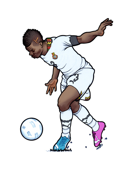 451 illustration of Ghanaian Black Stars captain and international Asamoah Gyan